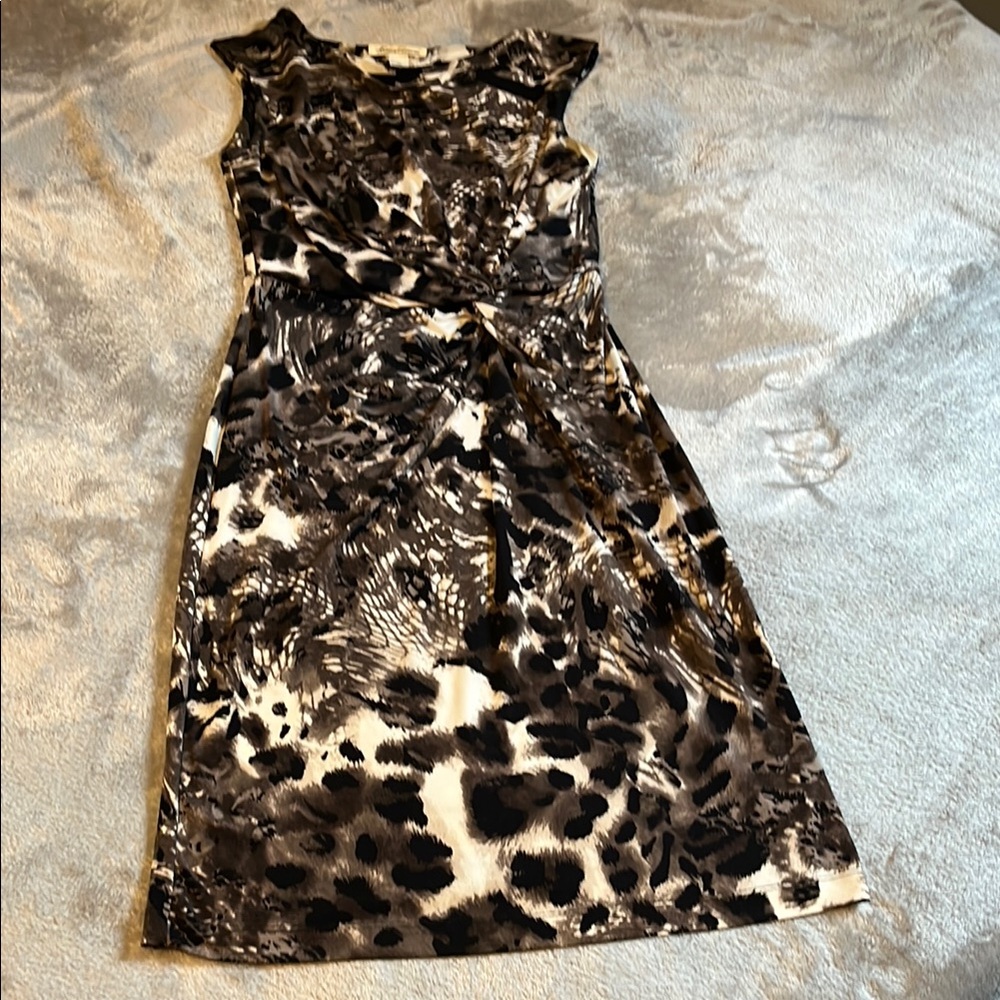 Kenneth Cole New York Black and White Sheath Midi Dress